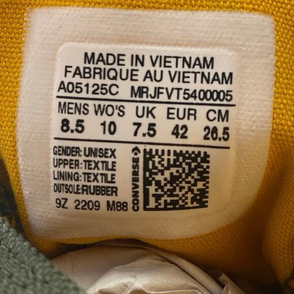 CONVERSE “Chuck 70 All Terrain-CX High” ‘Utility Green’ Shoes M8.5 W10 - Picture 12 of 12